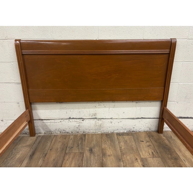 Late 20th Century Vintage Glanville Furniture Co Full Size Sleigh Bed For Sale - Image 5 of 13