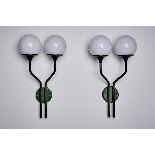 1960s Wall Sconce with Two Globes by Goffredo Reggiani for Lampadari Reggiani, 1960s For Sale - Image 5 of 15