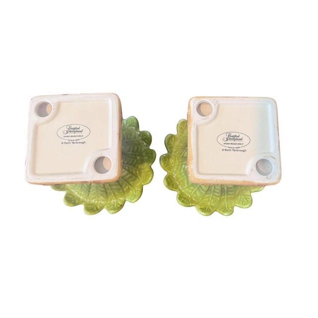 1980s Palm Tree Compotes Las Palmas Palm Beach Style - A Pair For Sale - Image 5 of 5