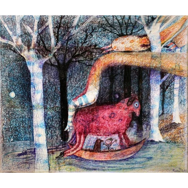 Keziat, I Dreamed a Strong Wind, Original Mixed Media Drawing, 2020 For Sale - Image 3 of 3