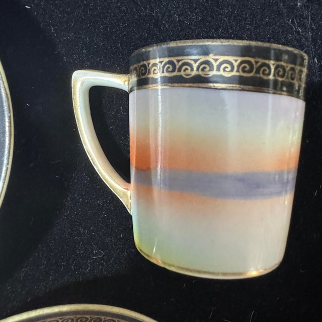 1920s 1920s Noritake Hand Painted Sunset Landscape Coffee / Chocolate Set - 5 Pieces For Sale - Image 5 of 10