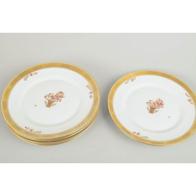 Royal Copenhagen Golden Basket, Set of 5 Lunch Plates. Set of five elegant lunch plates in porcelain from Royal...