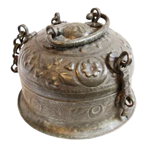 Antique India Copper Chapati Box