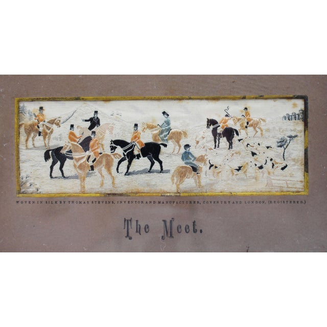 English 1880 English "The Meet" Stevengraph by Thomas Stevens For Sale - Image 3 of 4