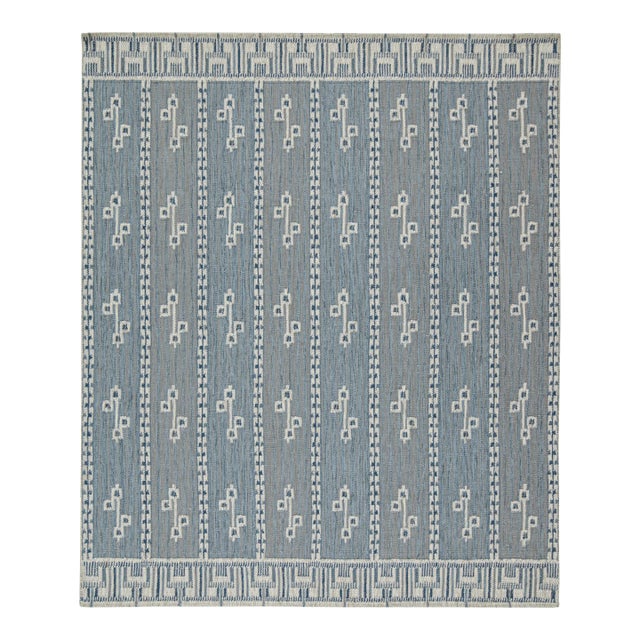Selby Rug by Celerie Kemble for Chairish in Blue & Mushroom, 9'x12' For Sale