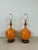 Pair of Mid a Century Modern Orange Table Lamps With Lava Glaze For Sale - Image 4 of 12