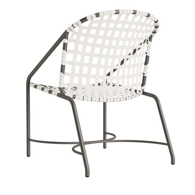 Not Yet Made - Made To Order Brown Jordan Kantan Aluminum Vinyl Arm Chair, Mica frame with White Lite fabric For Sale - Image 5 of 11