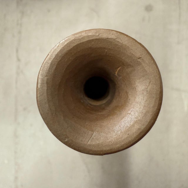 Ceramic Tall & Skinny Canyon Orange Prem Vase with Black Swirl For Sale - Image 7 of 8