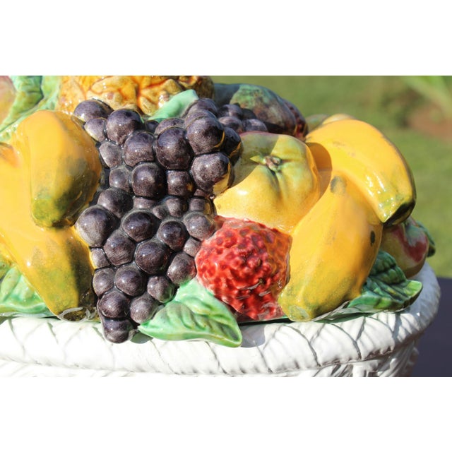 Bordallo Pinheiro Ceramic Fruit Basket Serving Dish For Sale - Image 6 of 15