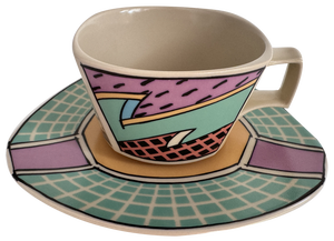 Flash One Coffee Cup with Saucer by Dorothy Hafner for Rosenthal, Germany, 1980s, Set of 2