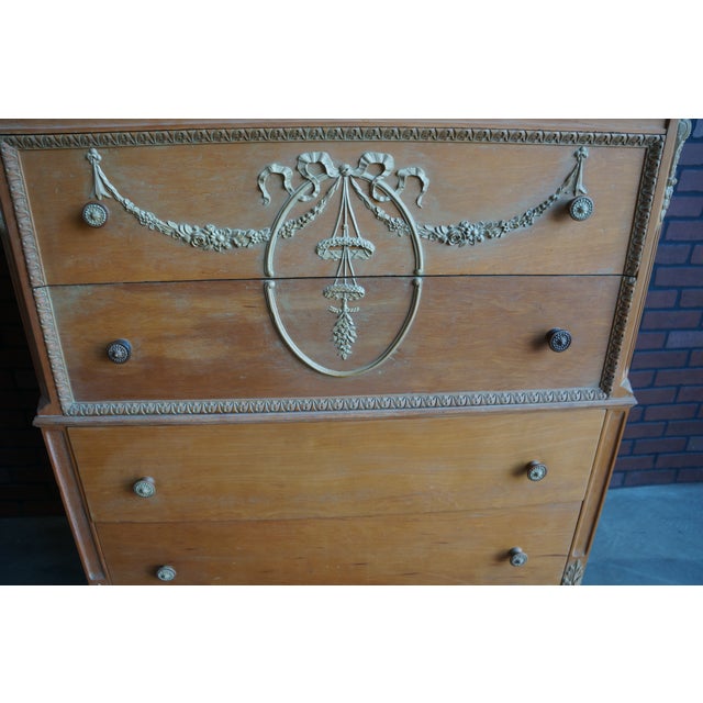 Vintage French Style Highboy Dresser For Sale - Image 6 of 11