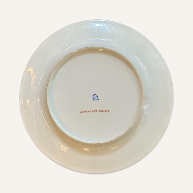 Art Nouveau 1900s Royal Vienna-Style Cabinet Plate Featuring the Myth of Jupiter and Callisto For Sale - Image 3 of 5