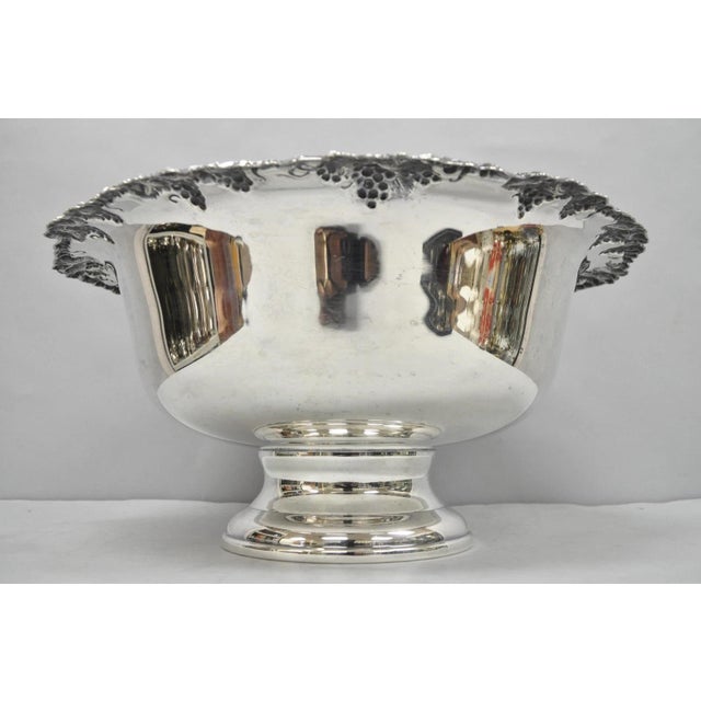 Vintage Gorham Newport Yb 271 Victorian Silver Plated Grapevine Punch Bowl For Sale - Image 11 of 17