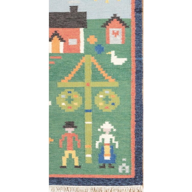 1960s Mid 20th Century Swedish Flatweave 6.5x4.7 For Sale - Image 5 of 6