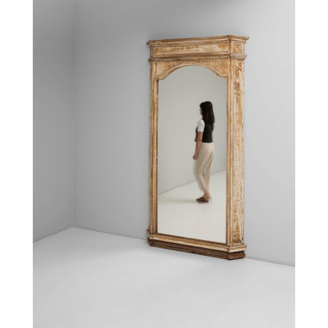 19th Century 19th Century French Gustavian Floor Mirror with Canted Corners For Sale - Image 5 of 18