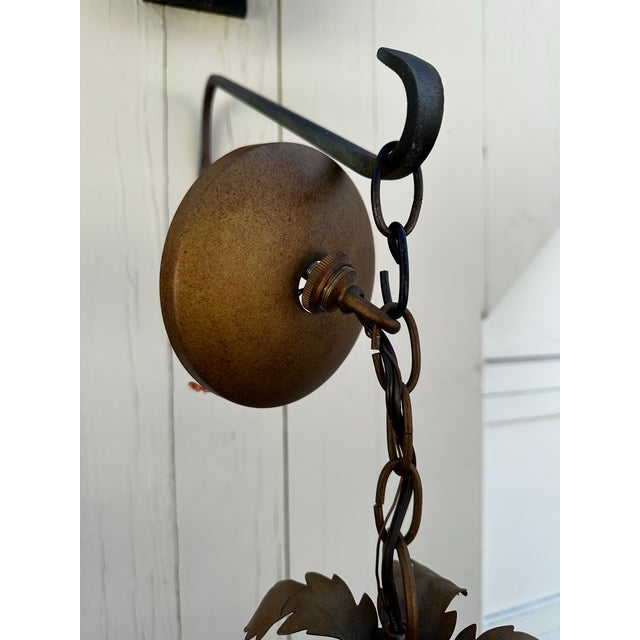 1940s Four Arm Vintage Hollywood Regency Petite Floral Chandelier For Sale - Image 5 of 6