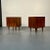 Mid-Century Modern Pair of Danish Mid-Century Modern Style Geometric Nightstands, Walnut, Brass For Sale - Image 3 of 13