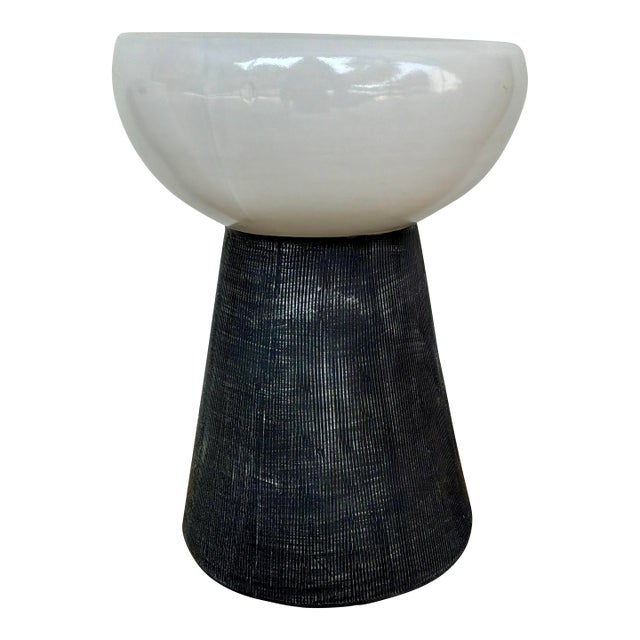 Made Goods Modern Black and White Loz Garden Stool For Sale