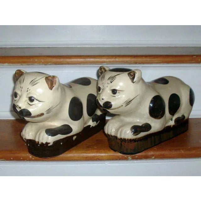 19th Century Chinese Pottery Cat Form Pillows - a Pair For Sale In New York - Image 6 of 8