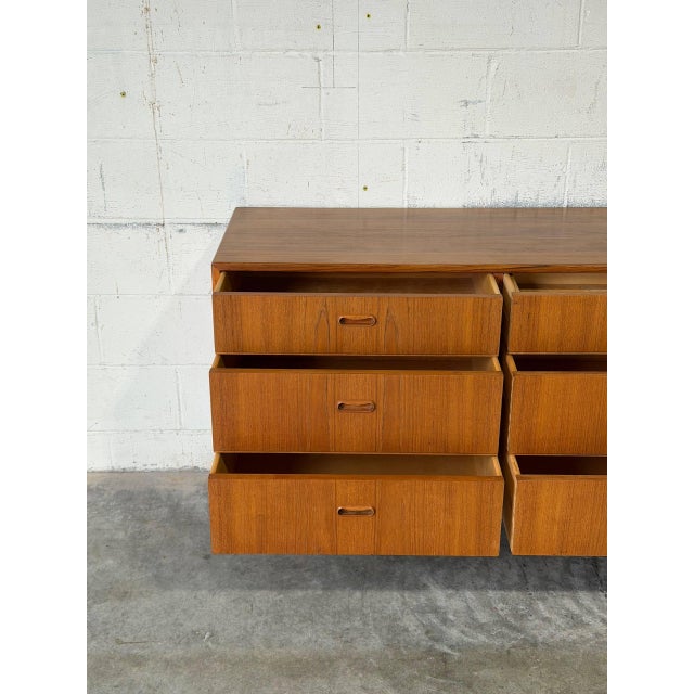 In Style of Arne Vodder Teak Dresser Wooden Lowboy Chest of Drawers Denmark Mid-Century Modern 1960s For Sale - Image 9 of 13