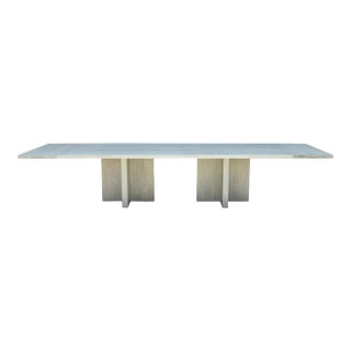 Custom Cross Base Pedestal Table Made from Walnut For Sale