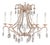Six-Light Crystal Chandelier with Scrolling Patinated Iron Arms, USA Wired For Sale
