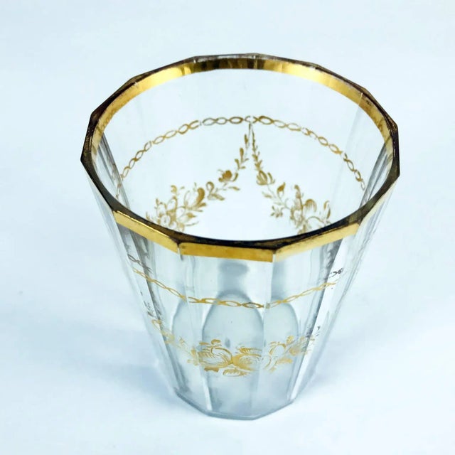 Antique Bohemian Gilded Glass, 1700s For Sale - Image 3 of 4
