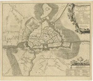 Antique Map of the Siege of Gent by Dumont, 1729