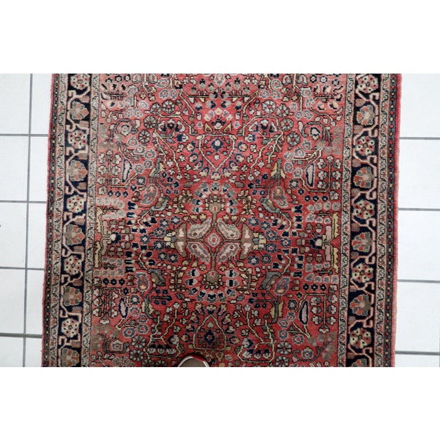 Ivory Vintage Persian Hamadan Handmade Rug 3.3' X 4.11' 1950s For Sale - Image 8 of 12