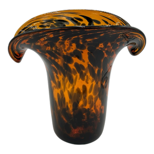 Aerin Tortoise Glass Vase With Curled Lip