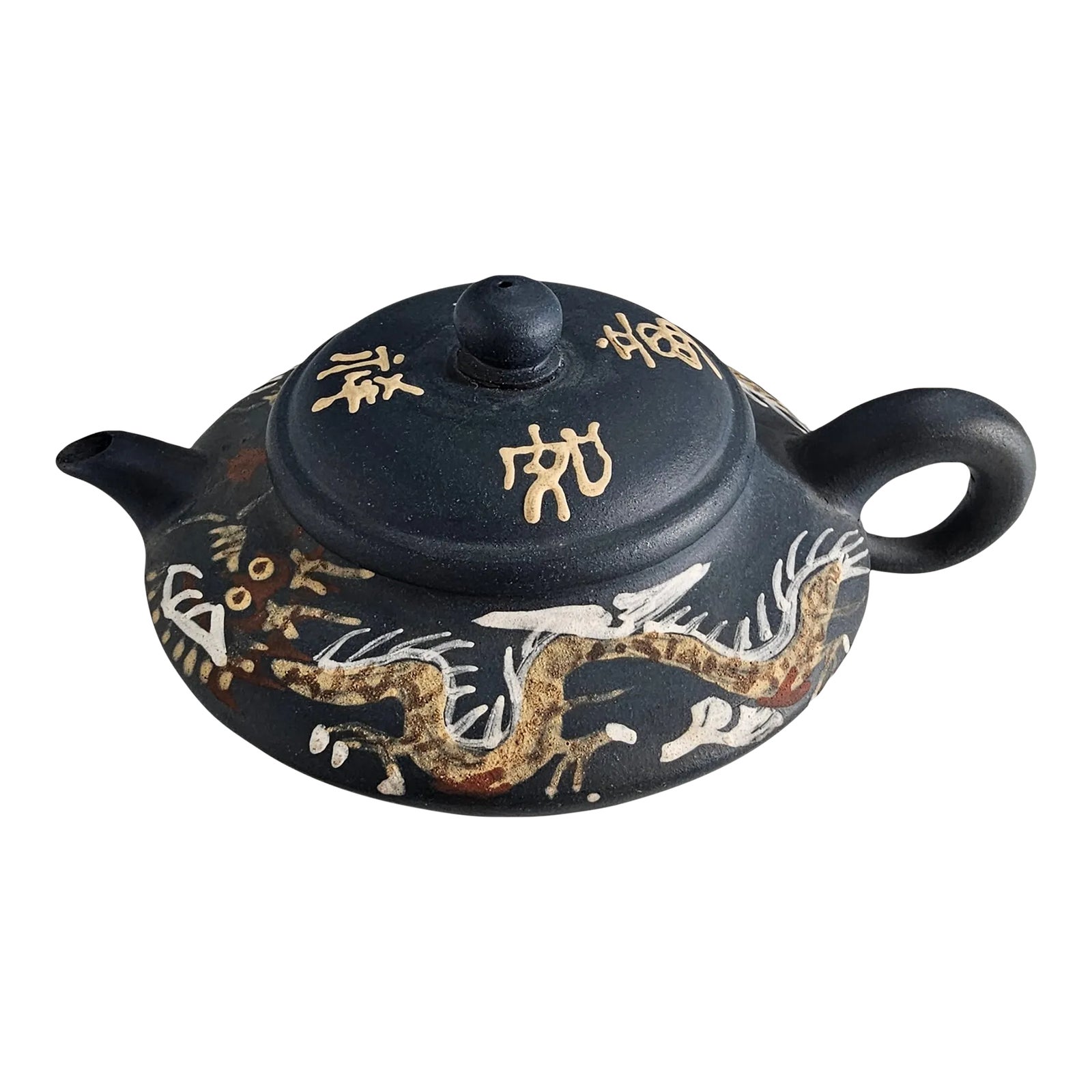 Chinese Yixing Dragon Blue Teapot Ceramic Handmade Teapot Chairish