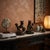 Pair Vintage Rustic Metal Fengshui Foo Dog Lion Drum Base Art Figures For Sale In San Francisco - Image 6 of 10
