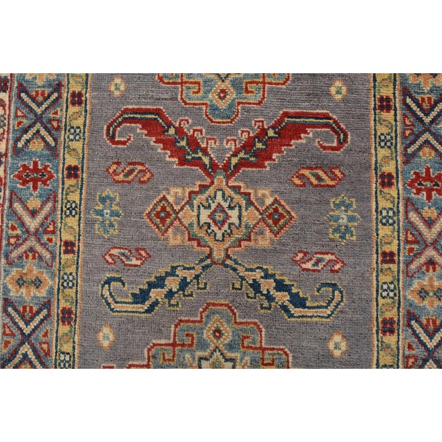 Kazak Runner 2’7” X 9’7” Gray Wool Tribal Hand-Knotted Oriental Rug For Sale - Image 9 of 13