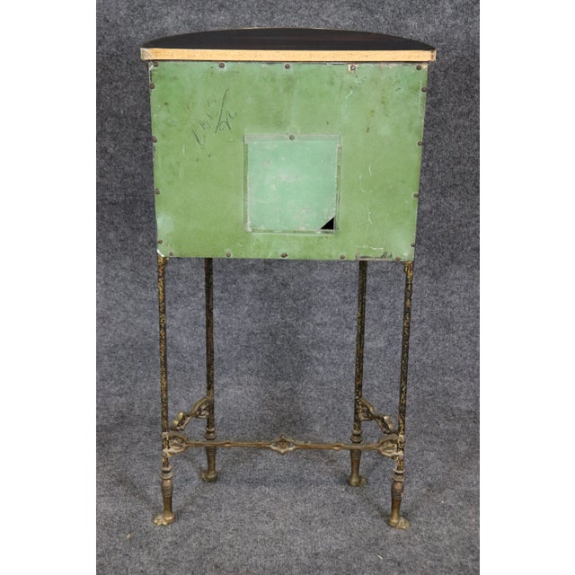 Oscar Bach Style Faux Tortoise Shell Bronze Demilune Cabinet Console & Chair For Sale - Image 4 of 12