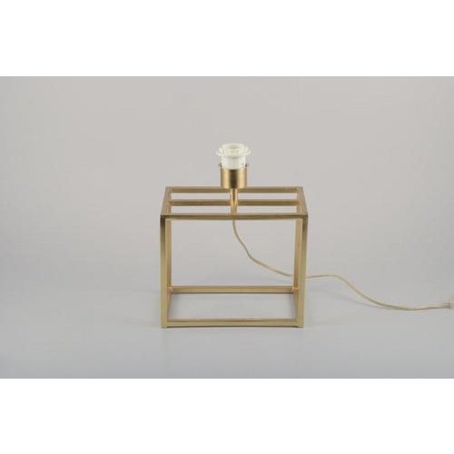 White Table Lamp in Brass with White Fabric Shade For Sale - Image 8 of 10