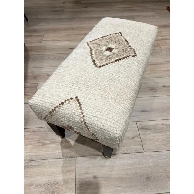 George Smith Style Antique Rug Ottoman / Bench With Brass Castors For Sale In Atlanta - Image 6 of 12