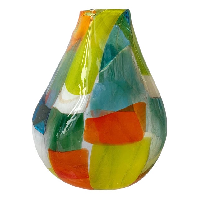 Patchwork Glass Vase from Mdina Glass, Malta, 1970s For Sale