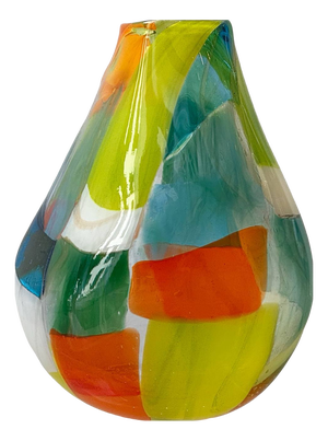Patchwork Glass Vase from Mdina Glass, Malta, 1970s