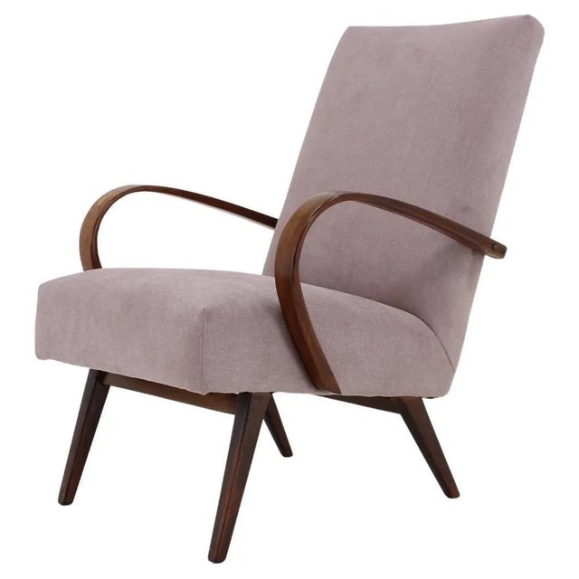 Mid-Century Modern Brown Teak Armchair 1960s For Sale - Image 9 of 9