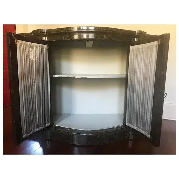 Motivated Seller: 1970s Mastercraft Demilune Faux Tortoise Cabinet Attributed to Henredon For Sale - Image 6 of 11