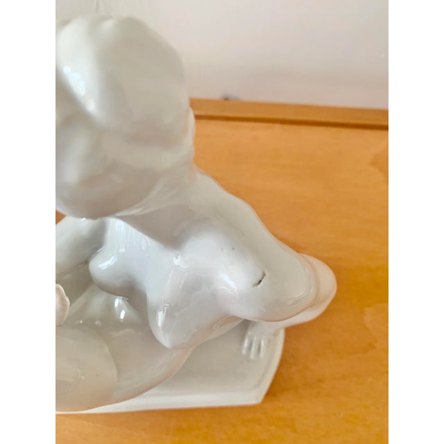 Mid Century European White Ceramic Woman’s Nude Figure - Signed For Sale - Image 4 of 7