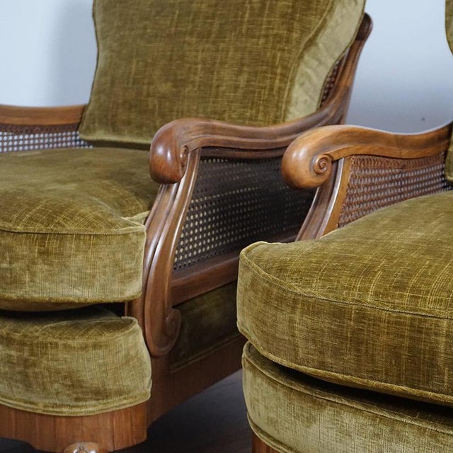 Bergère Lounge Chairs, 1920s, Set of 2 For Sale - Image 3 of 10