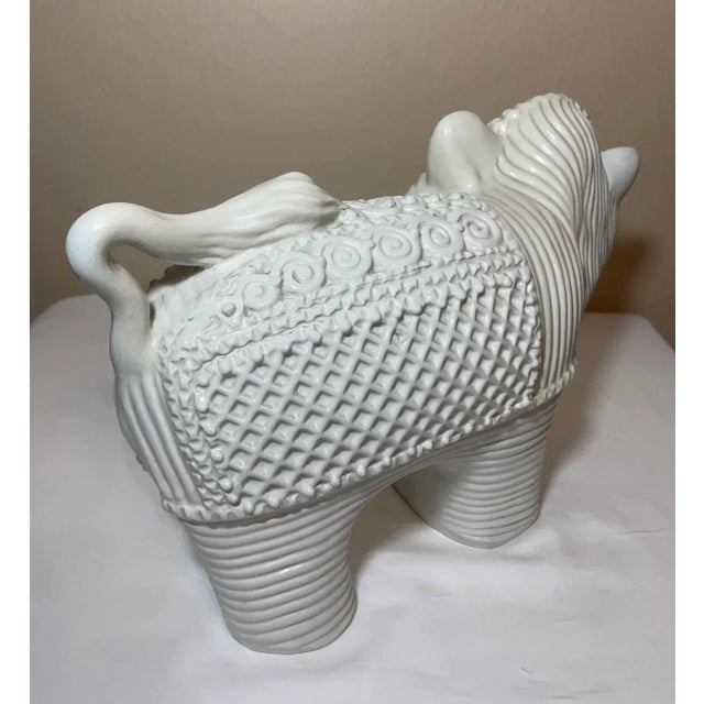 Mid Century Large 14” Italian Textured Pottery Lion Sculpture Marked For Sale In Phoenix - Image 6 of 12