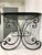 19th Century Napoleon III Painted Tray on Custom Art Deco Wrought Iron Stand For Sale - Image 5 of 9