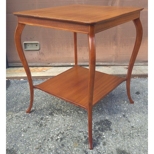 Brown William B. Moses & Sons Inlaid Mahogany Two-Tier Side Table, Circa 1890s For Sale - Image 8 of 12