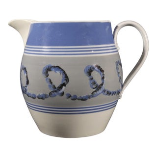 English Pearlware Mocha Earthworm Jug, Staffordshire or Northern England For Sale