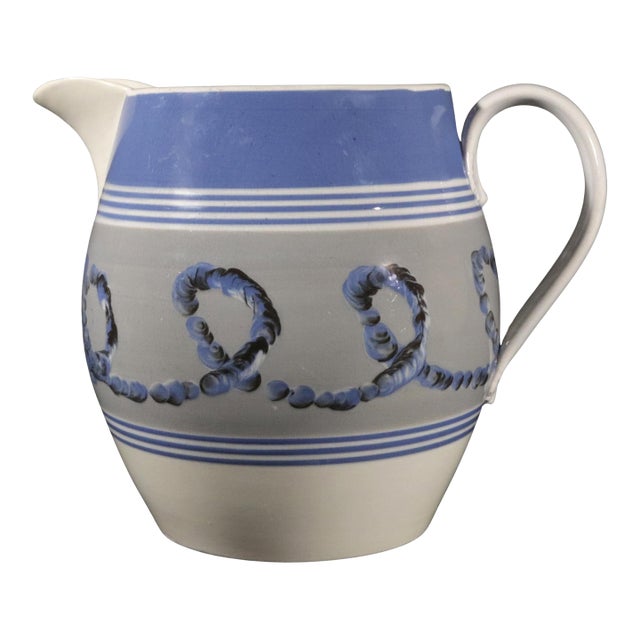 English Pearlware Mocha Earthworm Jug, Staffordshire or Northern England For Sale