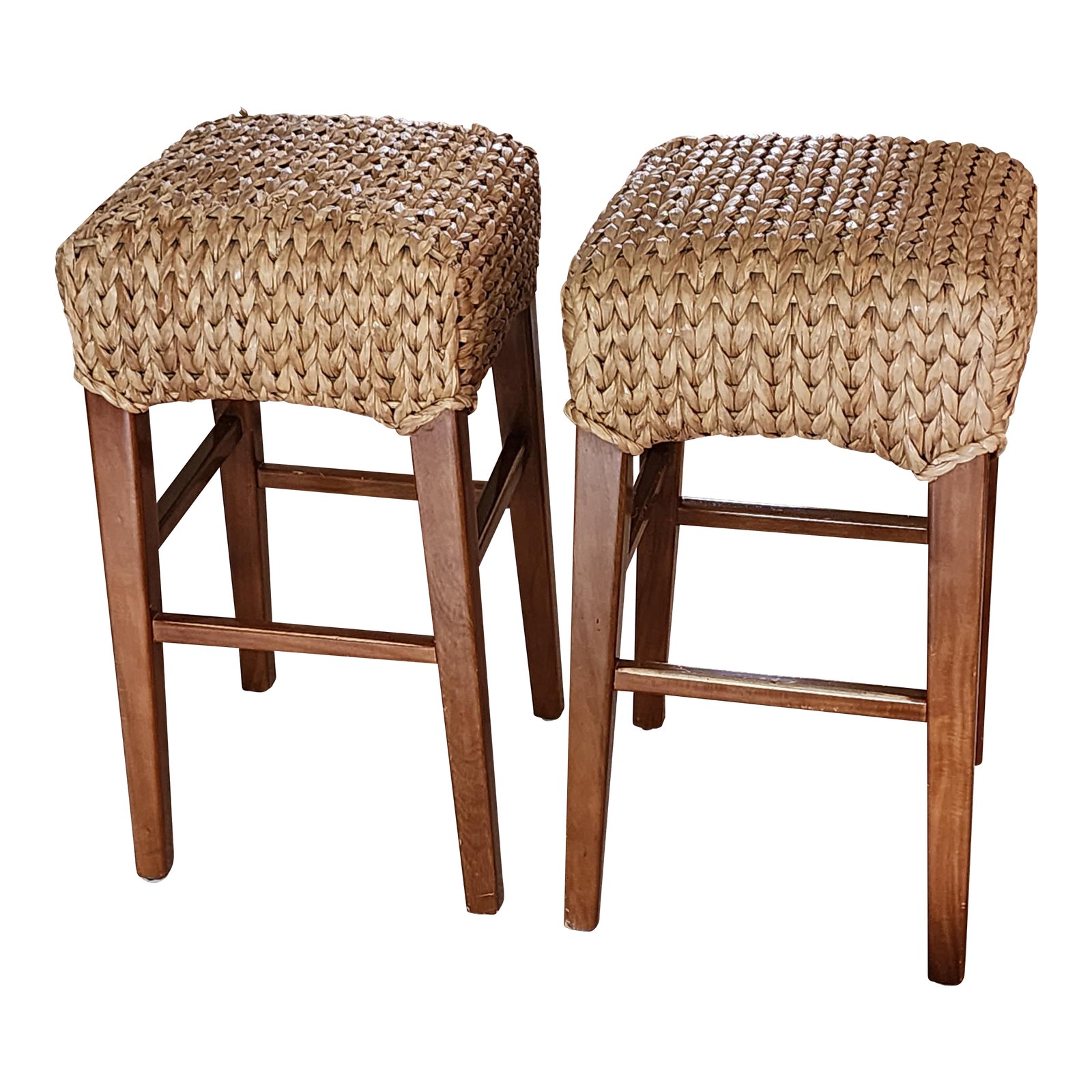 Pottery Barn Backless Seagrass Counter Stools Set of 2 Chairish