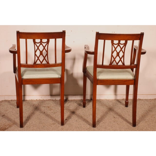 Mahogany Armchairs in the style of Hepplewhite, 1890s, Set of 2 For Sale - Image 6 of 12