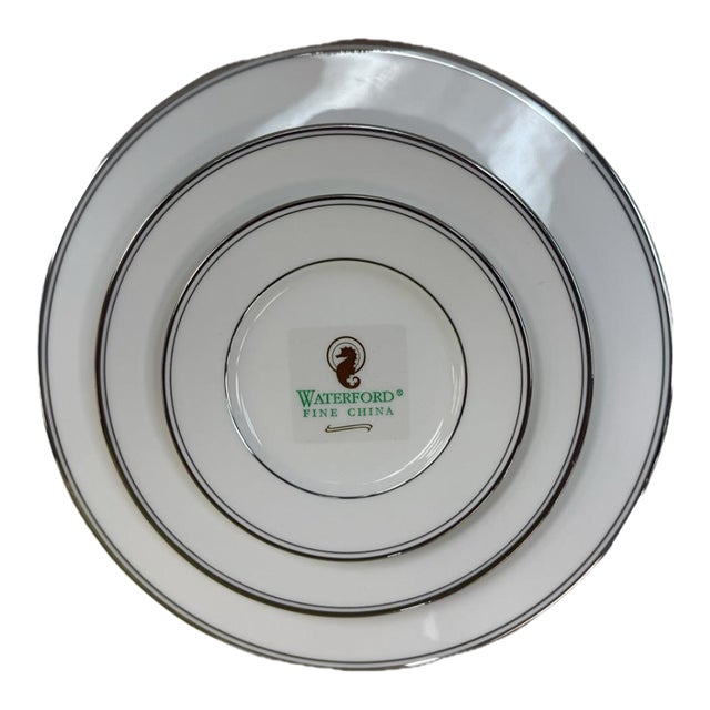 Kilbarry Platinum Dinner, Salad, B&b, and Saucer by Waterford- 4 Pieces For Sale